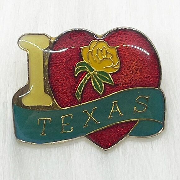 Vintage Jewelry - 🔮 5/$25 Vintage I Love Texas Yellow Rose Pin